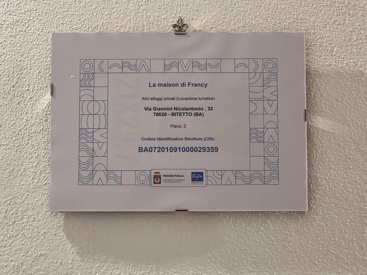 La Maison Da Francy Bitetto Exterior photo
